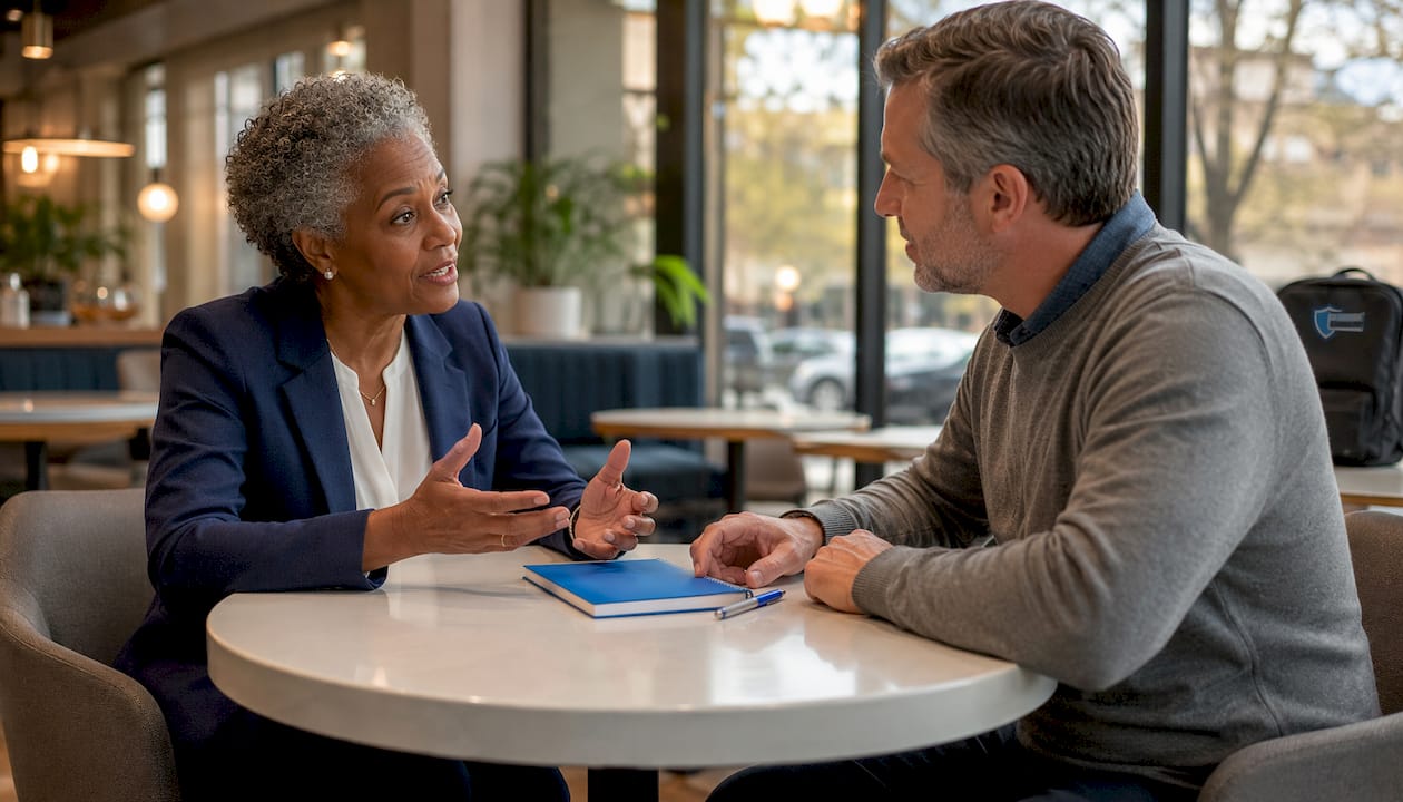 Financial advisor discussing estate freeze with client