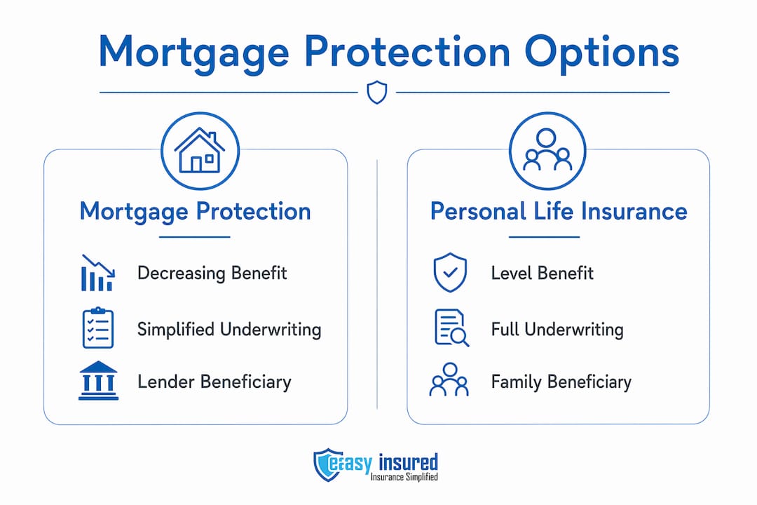 Infographic comparing mortgage protection and personal life insurance