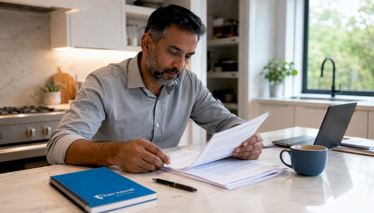 1785166505361 Man Reviewing Probate Documents At Home Table