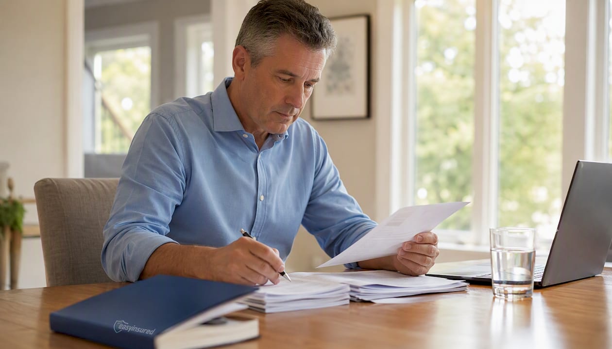 1785333793179 Man Reviewing Rrsp Contribution Documents At Desk