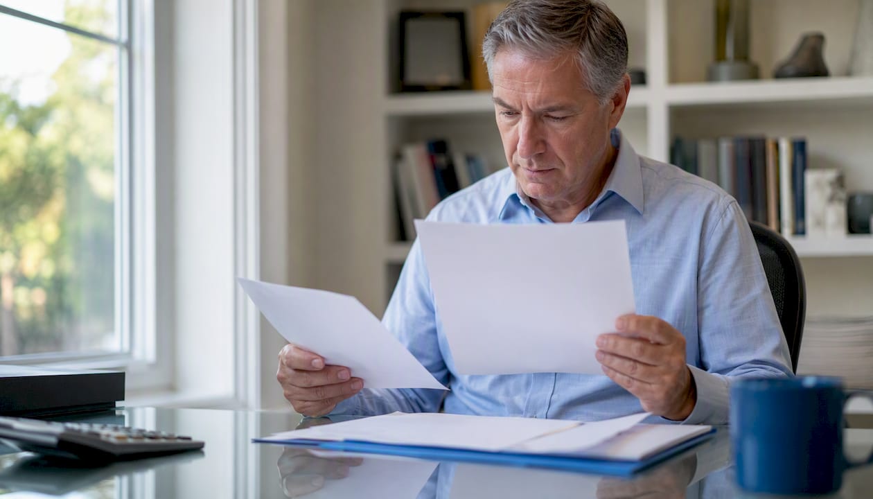 1785870582541 Business Owner Reviewing Insurance Documents