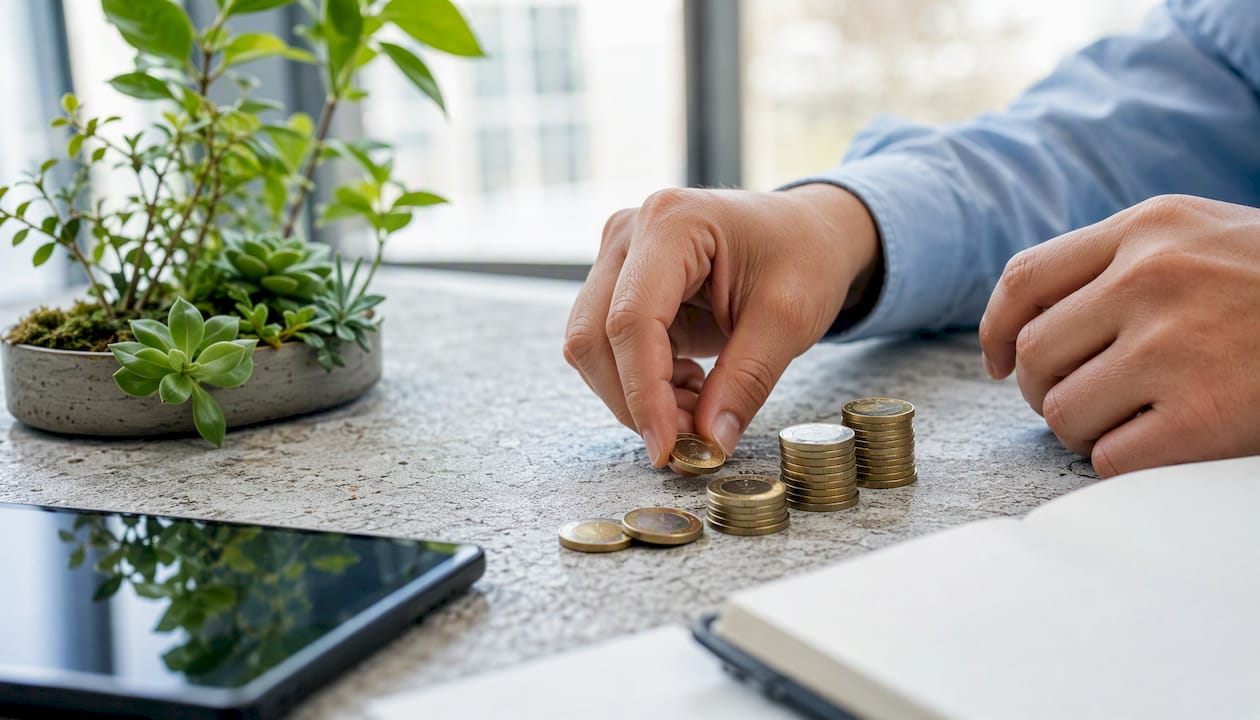 Hands stacking coins symbolizing tax-free growth