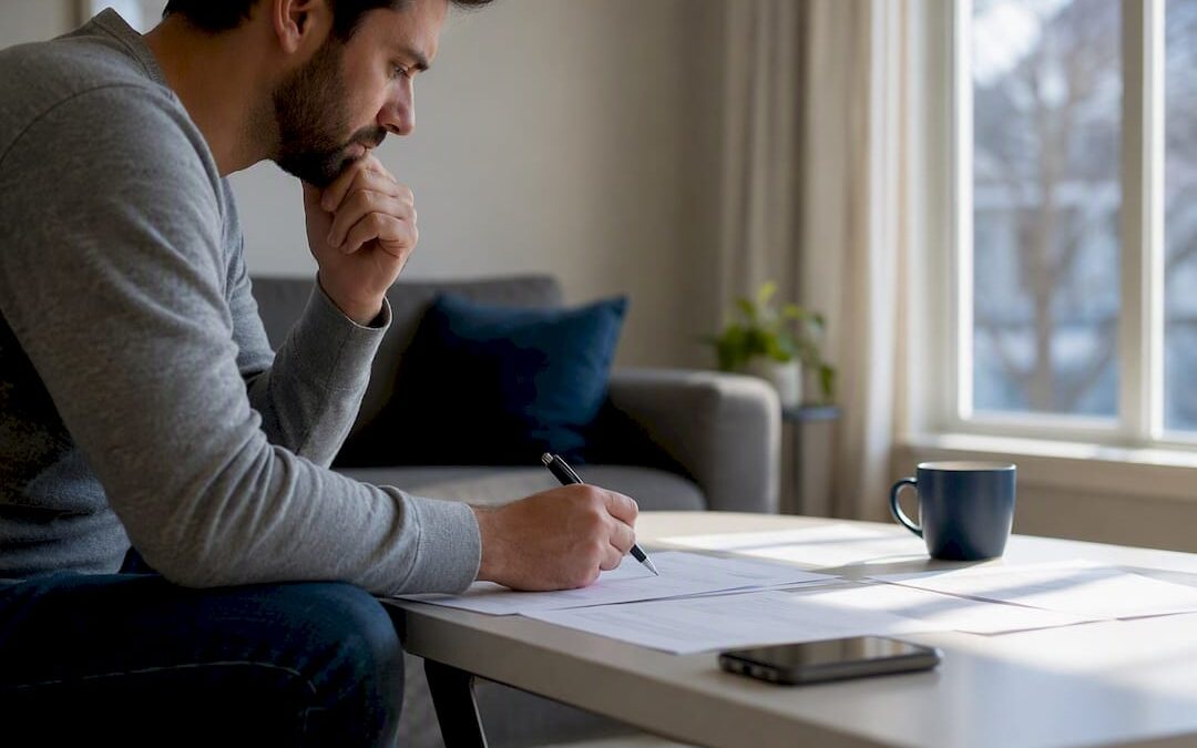 Hands reviewing life insurance policies