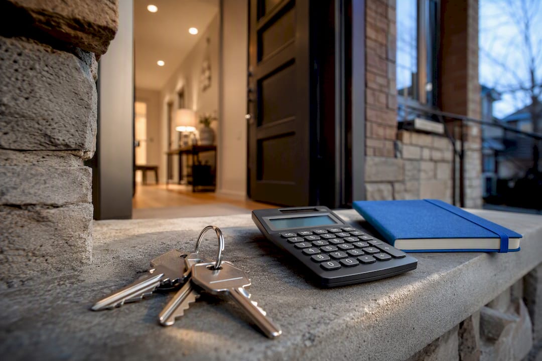 1788436918156 Mortgage Keys And Calculator Beside Townhouse
