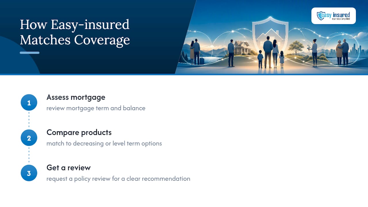 How Easy-insured Helps You Match Coverage to Your Mortgage — overview diagram