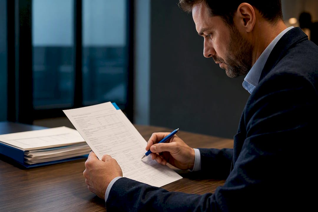 1788997107393 Broker Reviewing Life Insurance Application