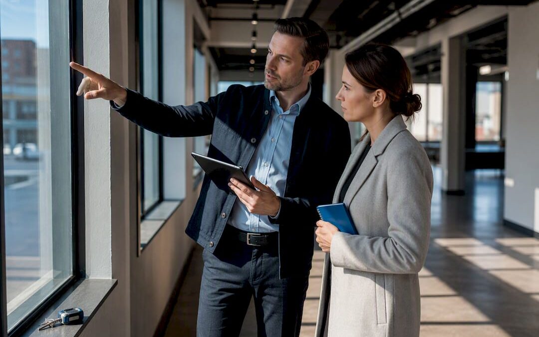Executor and appraiser inspecting estate property