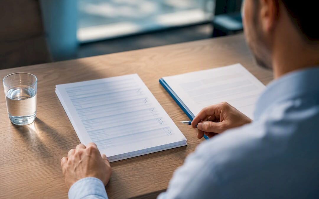 Advisor reviewing two life insurance underwriting paths