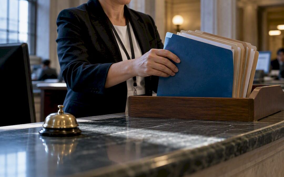 Probate filing folders at courthouse registry