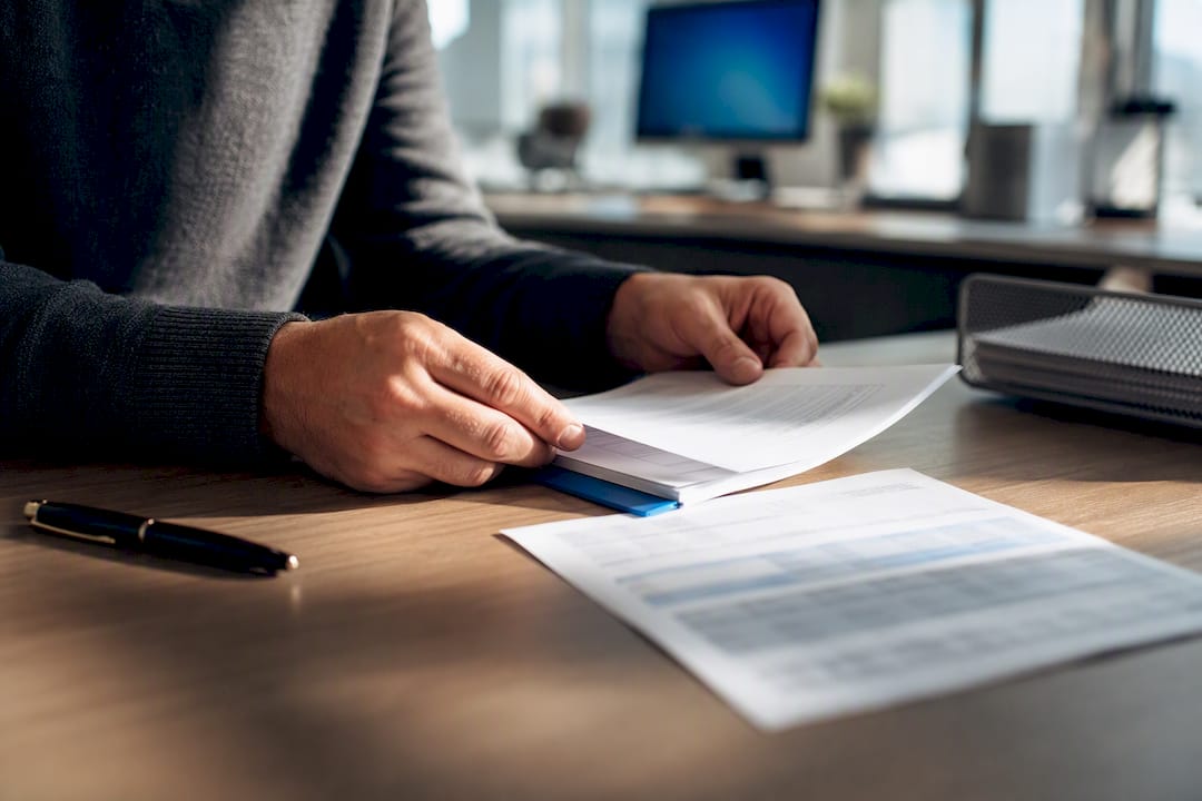 1790280907555 Hands Reviewing Disability Benefits Records