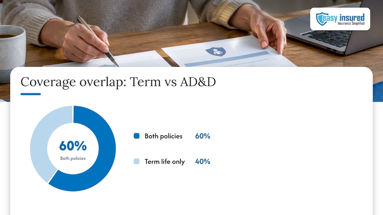 Term life and ADD coverage by cause