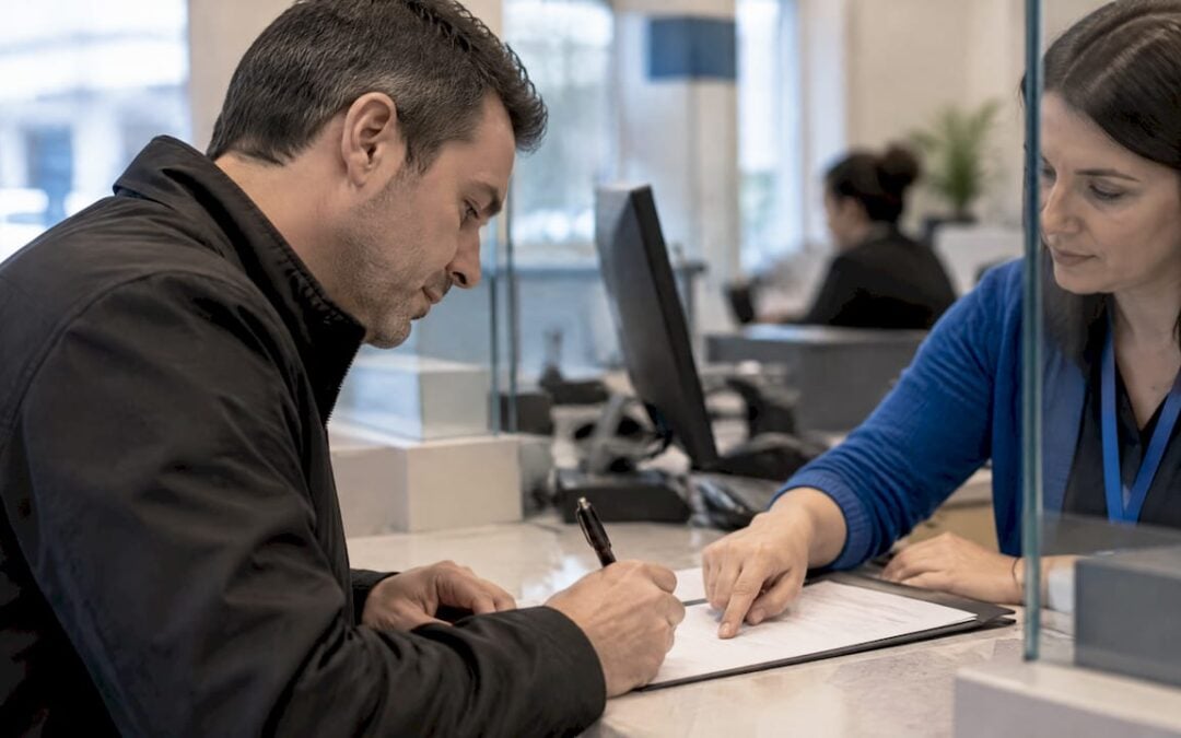 Parent completing an in trust account contract