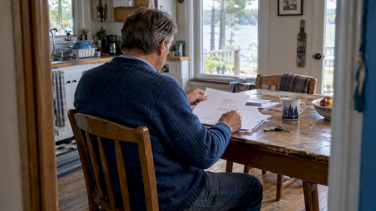 1792314872884 Executor Reviewing Estate Papers At Cottage